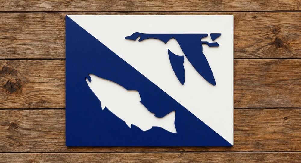 US Fish and Wildlife Flag Sign Department of The Interior Hunt Fishing Outdoors